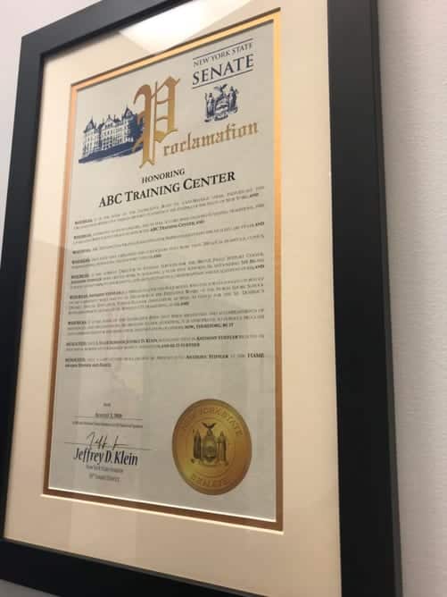 ABC Training Center honored by New York State Senate